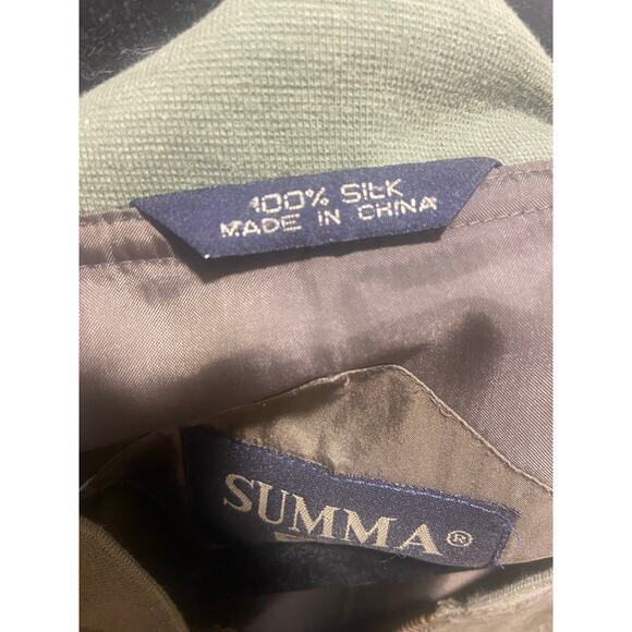 Vintage Summa Olive Green Bomber Jacket – Size Large - Picture 3 of 4